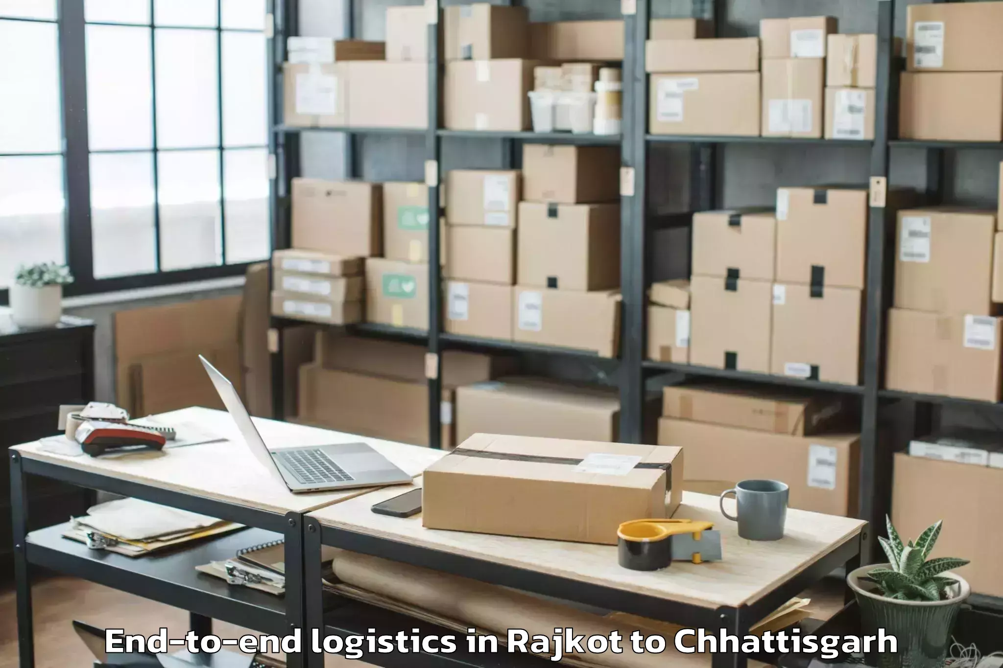 Book Your Rajkot to Op Jindal University Raigarh End To End Logistics Today